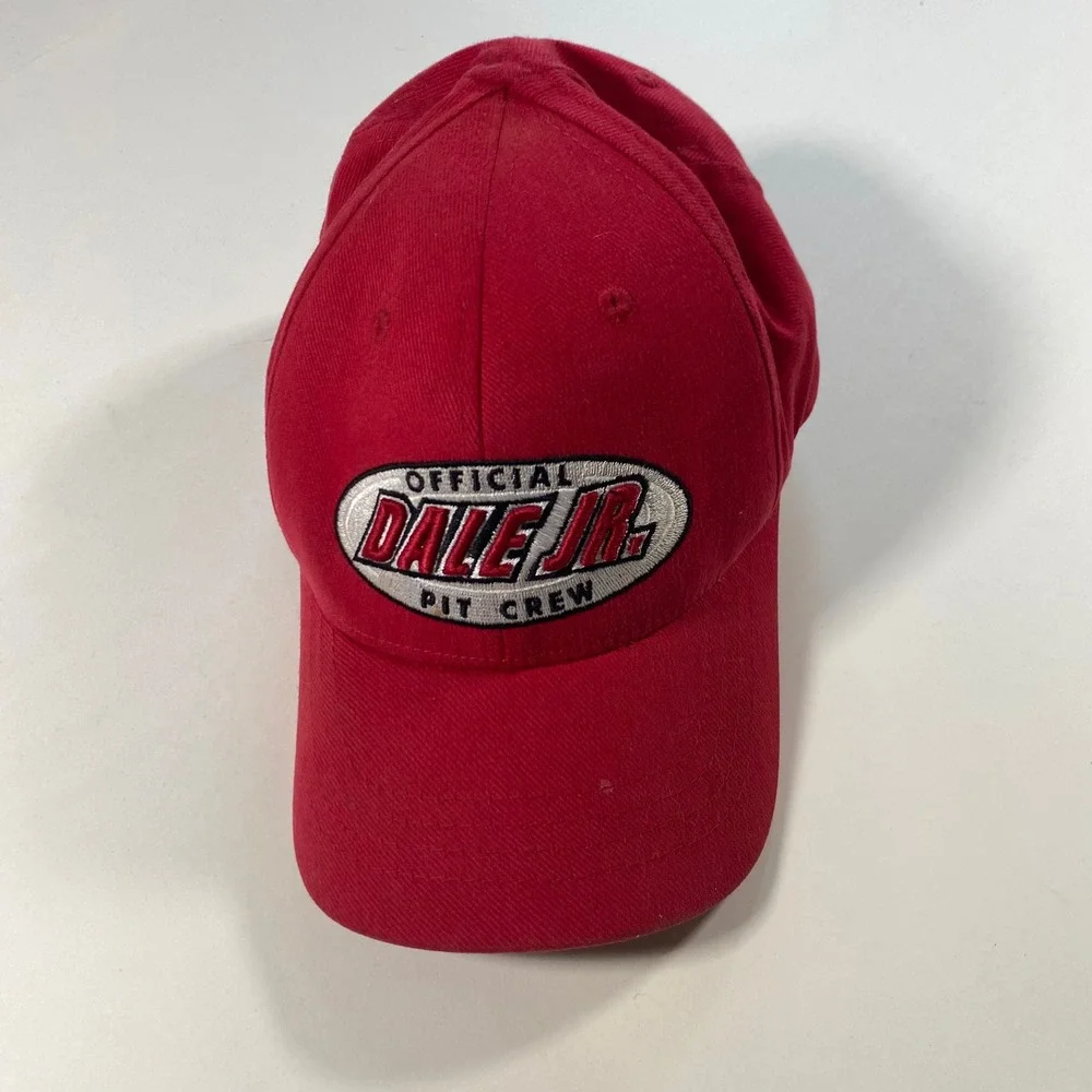 Chase Authentics Dale Jr Pit Crew Red Baseball Hat Child Size NASCAR Number 8‎